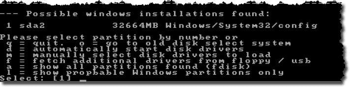 Windows Installations Found