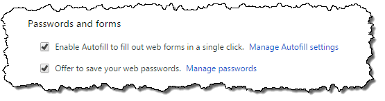 Chrome Passwords and Forms