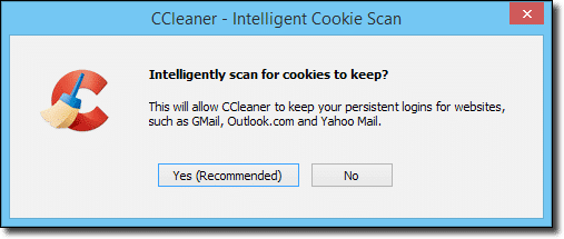 CCleaner Intelligent Cookie Scan