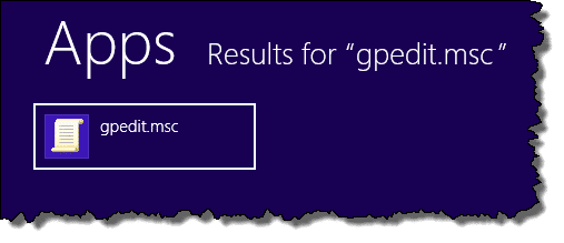 Finding gpedit.msc in Windows 8