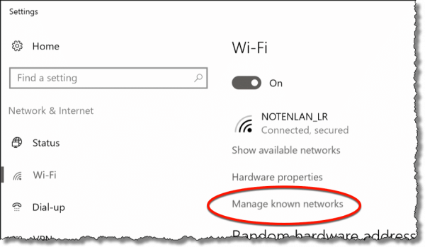 Manage Known Networks