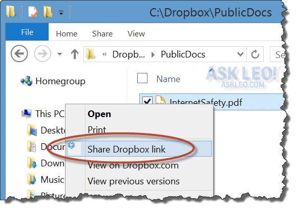 how to send videos through dropbox