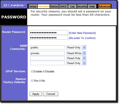 BEFSR81 password page. (Screenshot: askleo.com)