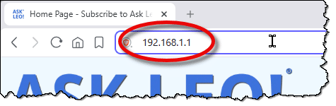 Going to 192.168.1.1