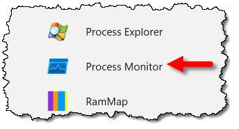 Process Monitor on the Start Menu