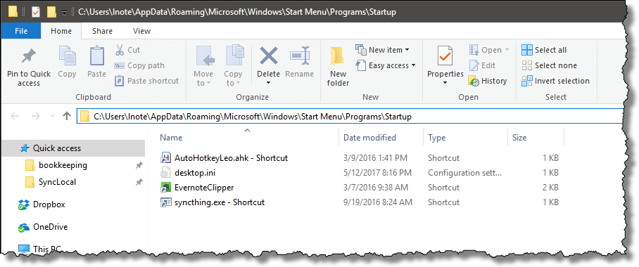 windows 10 startup folder not working