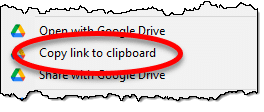 Copy link to clipboard in Google Drive