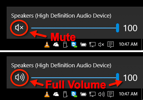 Why Don T I Get Sound From My Computer A Checklist Ask Leo - muted speakers in windows 10