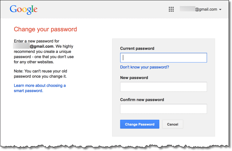 Gmail accounts passwords