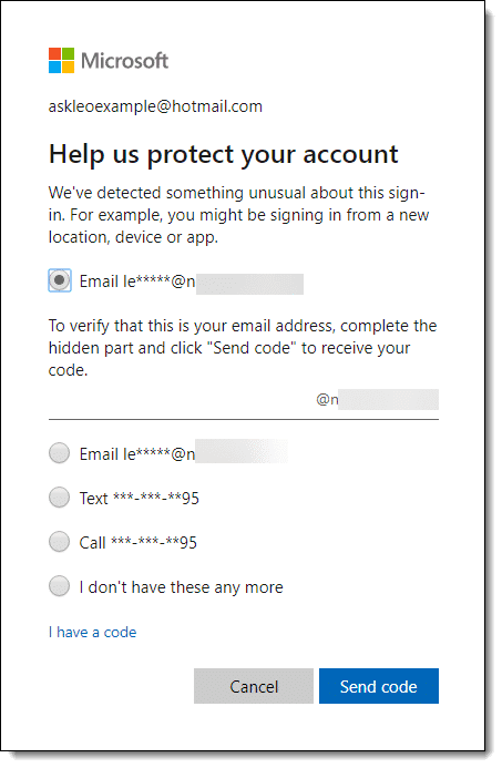 Microsoft account - additional verification required