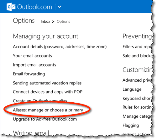 Change Your Hotmail or Outlook.com Email Address With An Alias