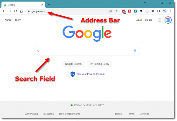 Address Bar and Search Field
