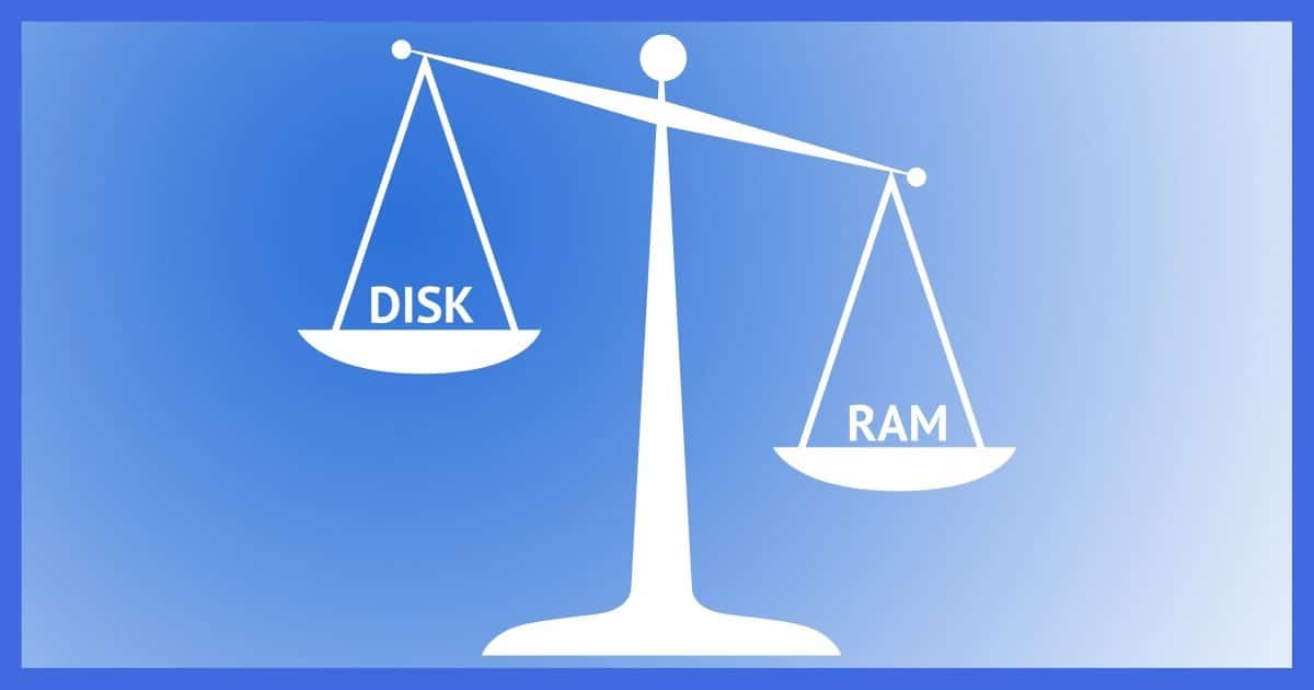 Balancing Disk and RAM.