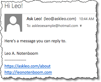 Example Email Message