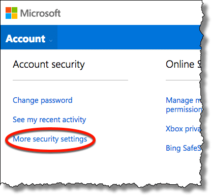 microsoft account security change password