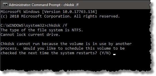 Chkdsk Cannot Run Because The Volume Is In Use By Another Process