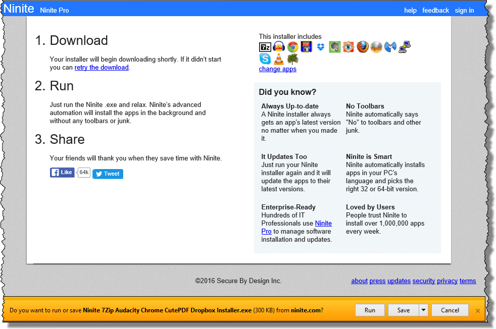 Ninite Install Popular Free Applications Quickly, Easily, and