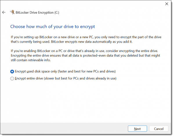 How much to encrypt.