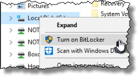 Turn On Bitlocker