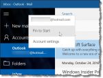 Pinning an Email Account to the Start Menu