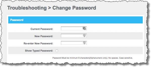 Router Password Change Dialog