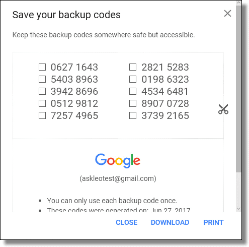 google authenticator backup codes reddit