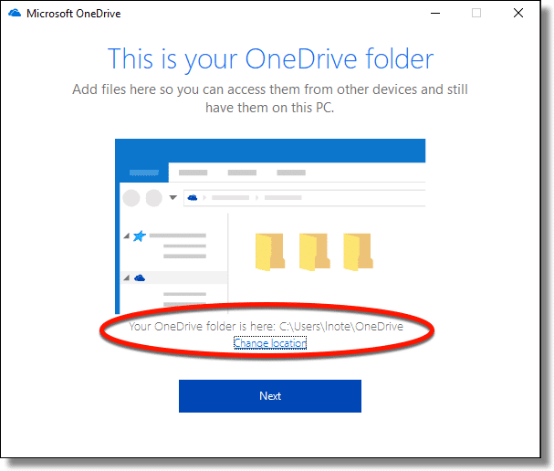 OneDrive Default Folder Location