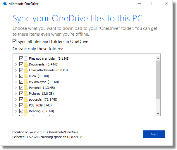 OneDrive Folders