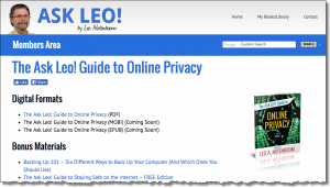 Ask Leo! Guide to Online Privacy - Members Area