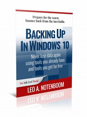 Backing Up In Windows 10