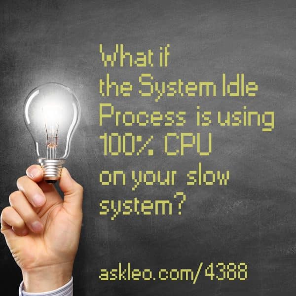 What if the System Idle Process is using 100% CPU on your slow system?