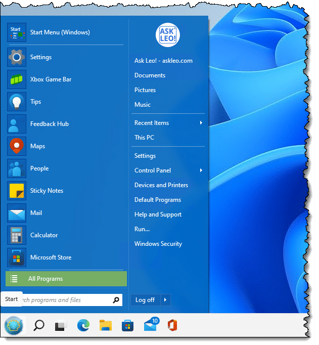 Windows 7 style menus in Windows 11