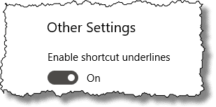 Enable shortcut underlines