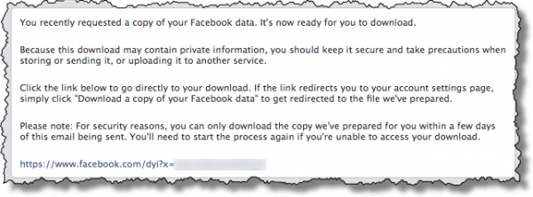 Facebook download ready