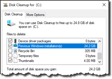 Disk Cleanup - Old Windows Version