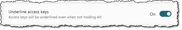 Underline access keys