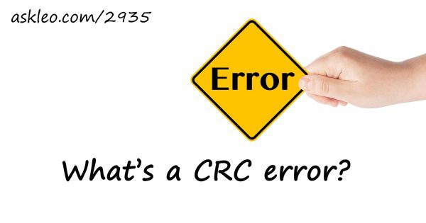 new hard drive data error cyclic redundancy check