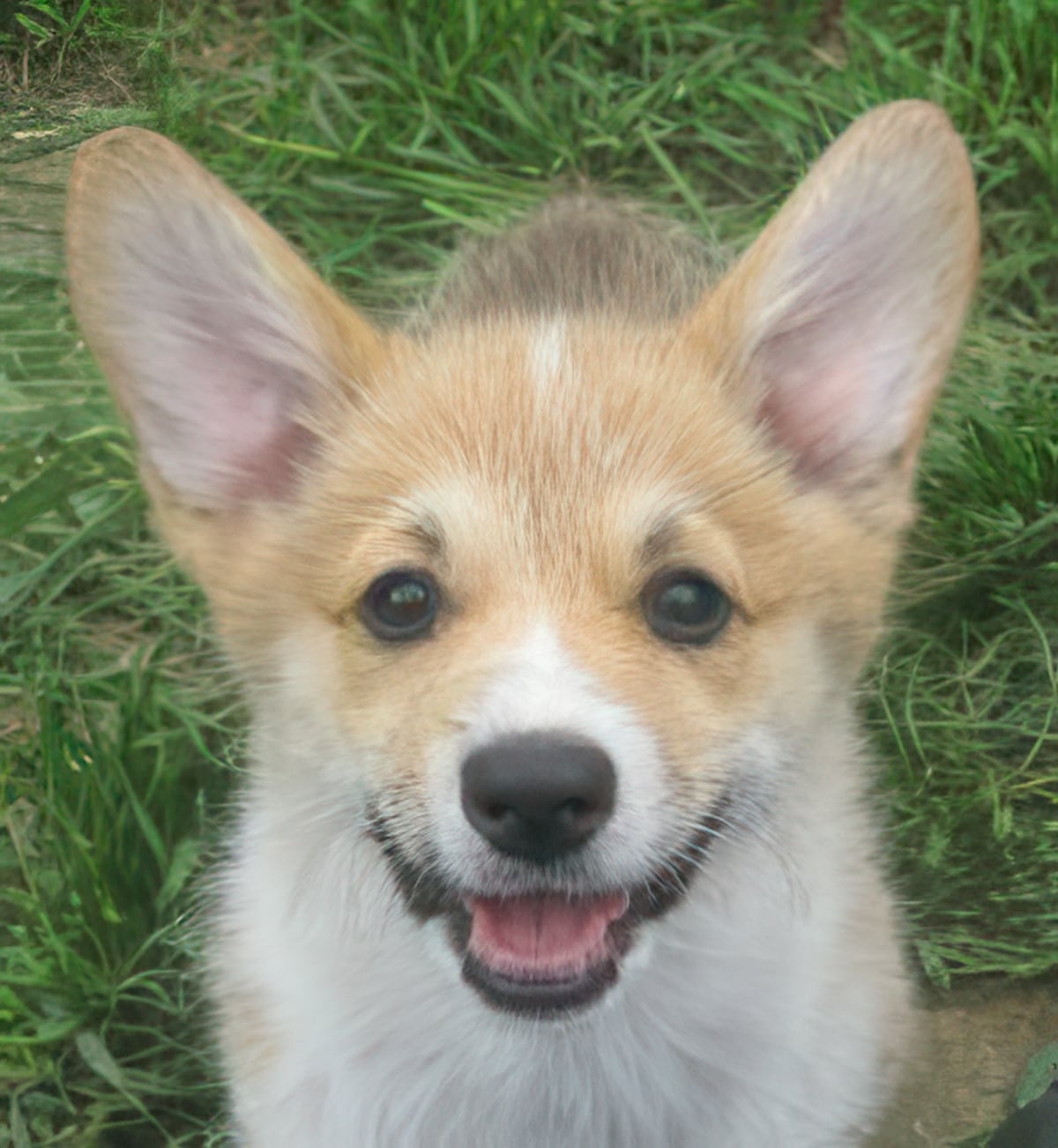 Low resolution puppy AI enhanced by 6x.