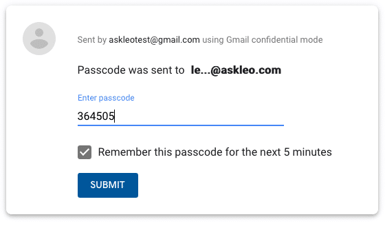 Passcode entered