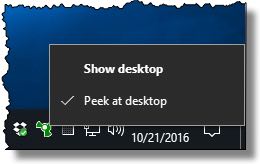 Desktop Show/Peek Options