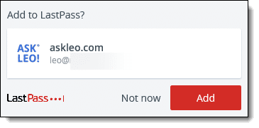 Adding an Entry to Lastpass
