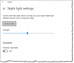 Night light settings in Windows 10