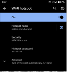Android Hotspot Configuration