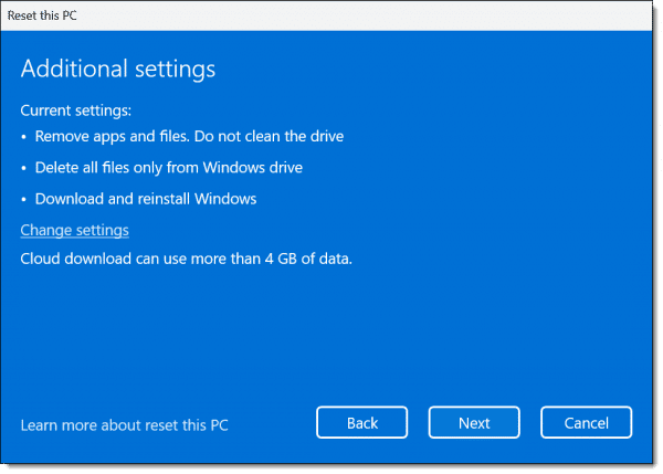 Additional Settings