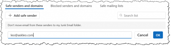 Adding leo@askleo.com as a safe sender.