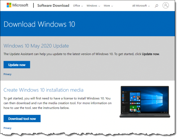 The Official Windows 10 Download Page