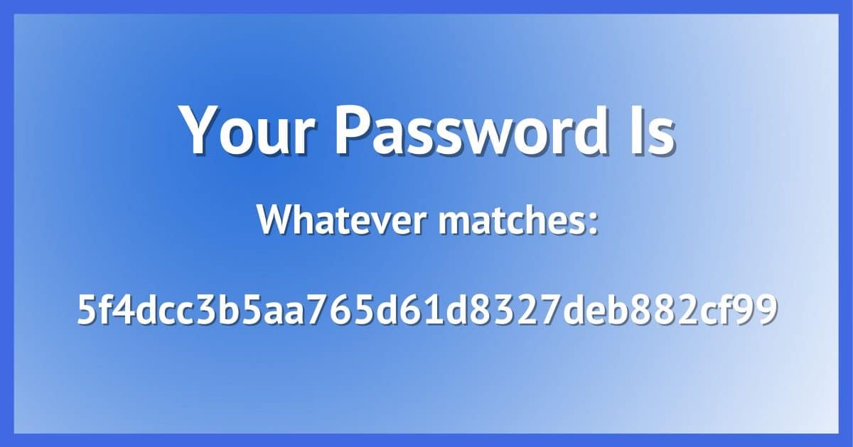Your password is . . .