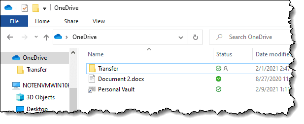 OneDrive folder on PC