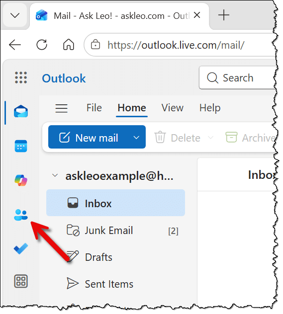 Contacts/People in Outlook.com online.