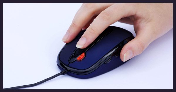 Finger on Wheel of Computer Mouse